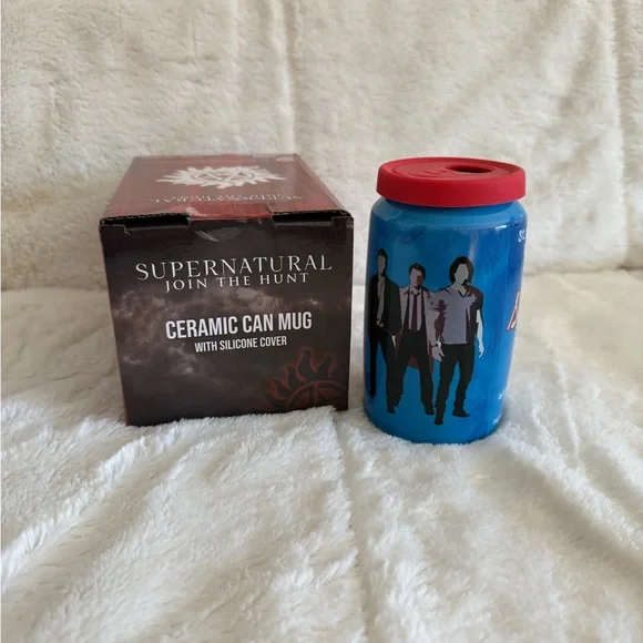 Culturefly Supernatural The Musical Ceramic Can Mug With Silicone lid NIP - Picture 8 of 8